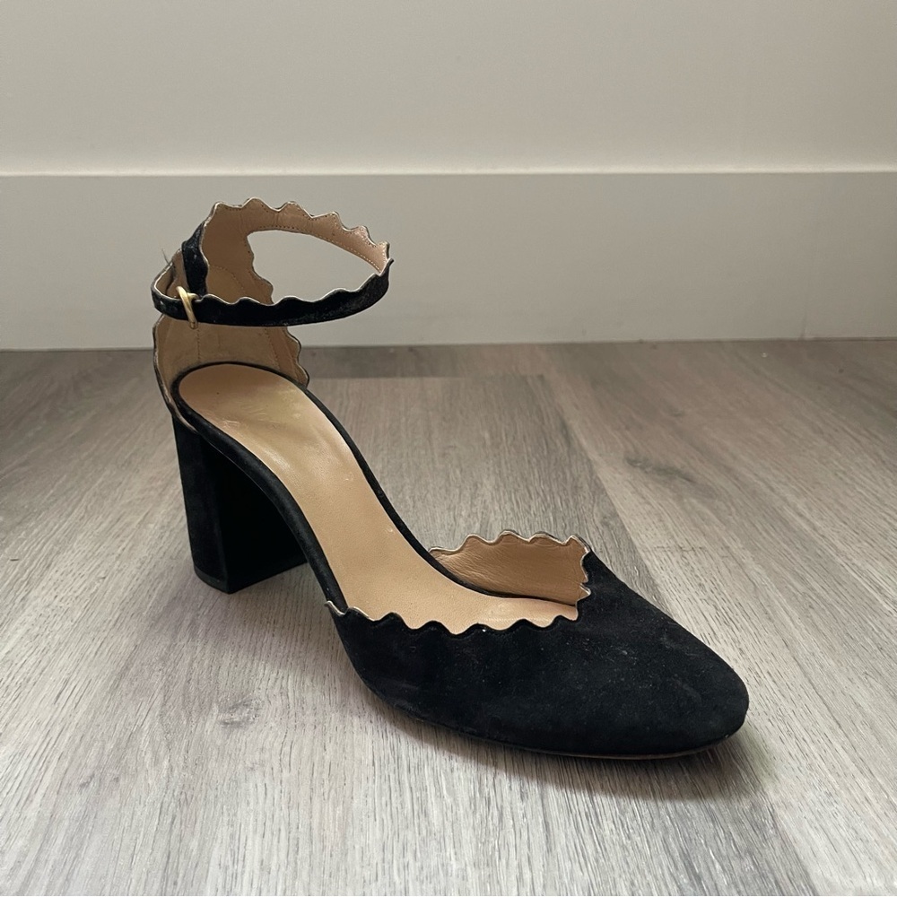 Single Chloé Lauren Suede Ballerina Pump – Charcoal Black (Left Shoe Only) - Picture 2 of 5